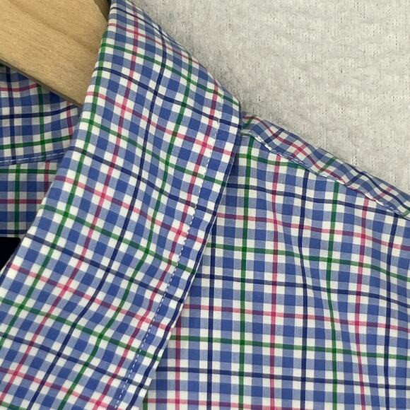 RALPH LAUREN Shirt Mens L Plaid Button Up Long Sleeve Woven Cotton Blue - Picture 2 of 13